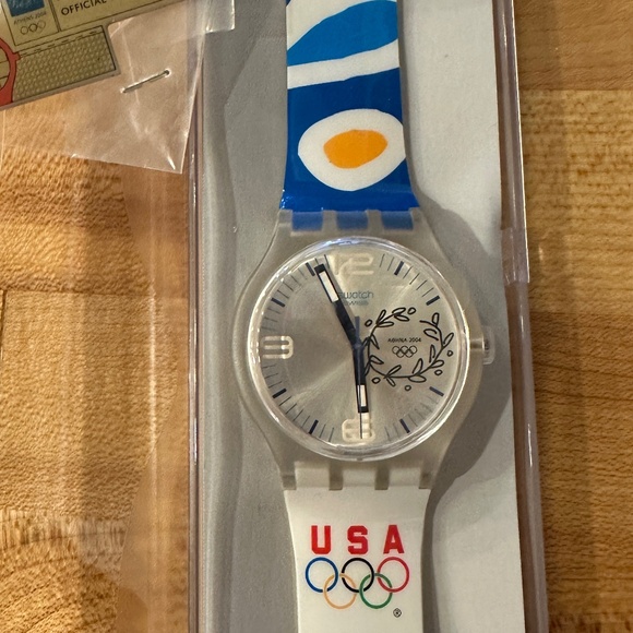 VTG Swatch Watch Athens 2004 Olympics USA New in Box/sleeve UNISEX NEVER WORN!
